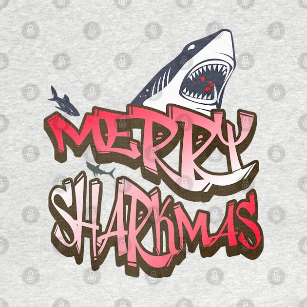 Merry Sharkmas funny Christmas by Bellinna